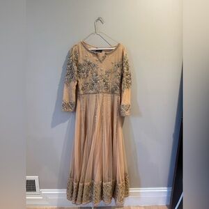 Elegant Embroidered Raja Salahuddin Dress - gently used - medium